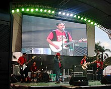 Philippine rock band The Jerks performing at a stage in Luneta Park on September 21, 2018, during a Martial Law anniversary protest rally.