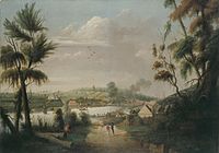 Thomas Watling, A Direct North General View of Sydney Cove, 1794