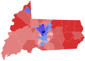 A map of the 2022 Wicomico county executive election showing how candidates did in each precinct