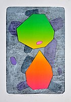 Stones-Shadows, lithograph 59 x 39,5 cm, 1993