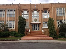 Steps and entrance to school