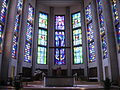 Stained glass windows in the apse