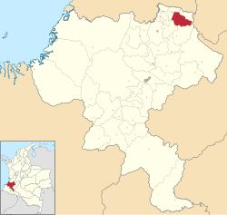 Location of the municipality and town of Corinto, Cauca in the Cauca Department of Colombia.