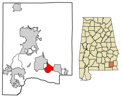 Location of Pinckard in Dale County, Alabama.