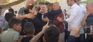 Crying and grief of relatives and colleagues of Shireen Abu Akleh after the burial of her body.