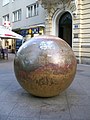 'Prizemljeno sunce'('The Grounded Sun', 1971)in downtown Zagrebu, Bogovićeva street. Since 2004, it is a part of the ambiental installation Nine Views.