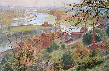 Vue de l'île Seguin et Boulogne sur Seine (ca. 1900).