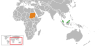 Location map for Malaysia and Sudan.