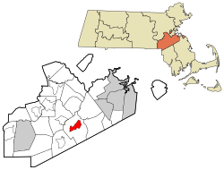 Location in Norfolk County in Massachusetts