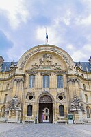 The northern portal of the complex, with Louis XIV with horse on the pediment