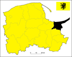 Localização do Condado de Nowy Dwór na Pomerânia.