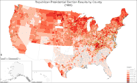 Map of Republican presidential election results by county