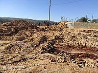 A road destroyed by an Israeli army bulldozer to prevent protesters from approaching Evyatar outpost. Beita, January 2022