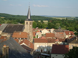 Nikolai kyrka och en del av ortsbebyggelsen i Rodemack.