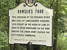 historic sign called Rowser's Ford