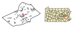 Location of St. Clair in Schuylkill County, Pennsylvania.