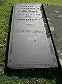 Swithland slate tomb-slab, St Wulfram's churchyard Grantham, by Collingwood 1842