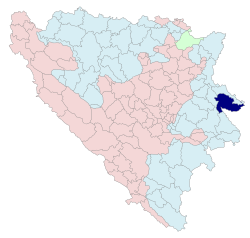 Location of Srebrenica within Republika Srpska