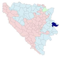 Kommunens läge i Bosnien och Hercegovina