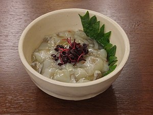 Tako-wasabi, raw octopus mixed with wasabi