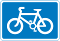 Route recommended for pedal cycles on the main carriageway of a road
