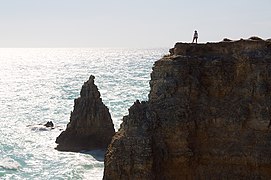 Limestone cliff formations near the lighthouse.