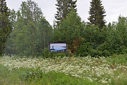 Skylten "Välkommen till Vittangi".