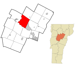 Location in Washington County and the state of Vermont