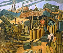 A Canadian Gun-pit, huile sur toile, 1918