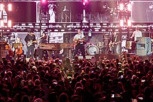 Coldplay performing in 2020