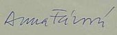 signature d'Anna Fárová