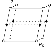 Black-white (antisymmetric) 3D Bravais Lattice number 2 (Triclinic system)