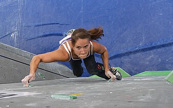 Anna Stöhr en finale de la coupe du monde de bloc 2012