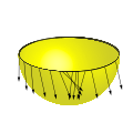 L'hémisphère du bas est d'abord l'image de celui du haut dans un miroir horizontal. On n'a représenté que les vecteurs du devant.