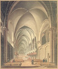 Nave central con el órgano de Arp Schnitger c. 1827