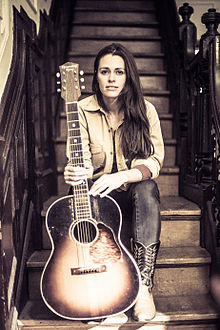 Caitlin Canty with Recording King guitar.