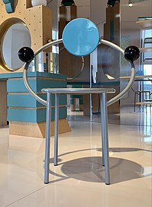 Chair, by Michele de Lucchi, 1983, metal and wood with epoxy lacquer, and plastic, Museum of Decorative Arts, Paris