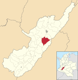 Location of the municipality and town of Campoalegre in the Huila Department of Colombia.