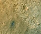 Curiosity's landing site (Bradbury Landing) viewed by HiRISE (MRO) (August 14, 2012)