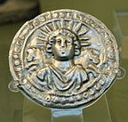 Silver leaf disc of Sol Invictus