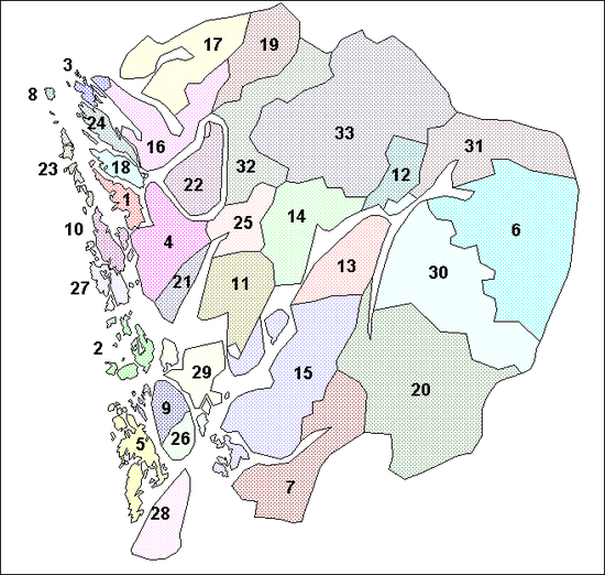 Location of Oppland Municipalities