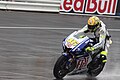 Valentino Rossi riding his FIAT Yamaha YZR-M1 at the 2009 Indianapolis Grand Prix.
