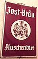 Historisches Emailleschild der Jost-Bräu