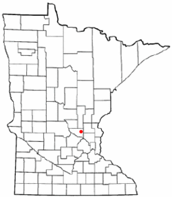 Location of the city of Zimmerman within Sherburne County, Minnesota