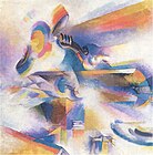 Stanton Macdonald-Wright 1920, Airplane Synchromy in Yellow-Orange, Synchromism