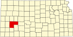 State map highlighting Finney County