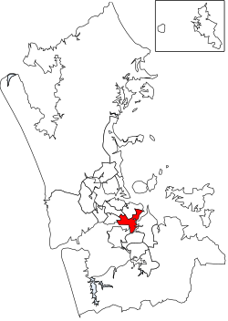 Location of Maungakiekie-Tāmaki Local Board