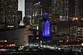 Miami Freedom Tower at Night with Rich Purple Lighting, April 2, 2011