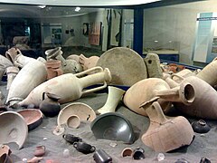 Amphorae discovered during the excavations at Municipio station.