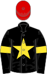 Black, yellow star and armlets, red cap